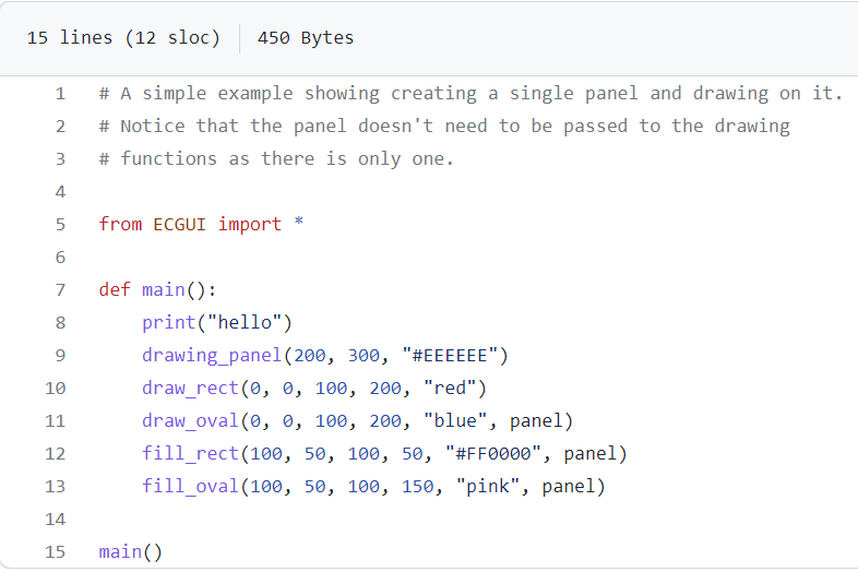 an example of using ECGUI